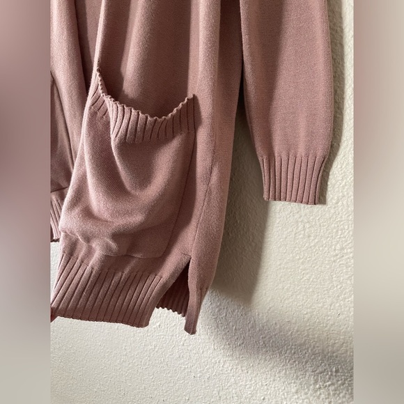 Splendid Cashmere Blend Open Front Cardigan Womens S Soft Loopknit Hooded Pocket - Picture 5 of 11